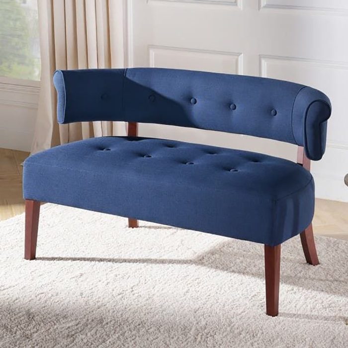 Venus Curved Back Tufted Bench Settee 2 2