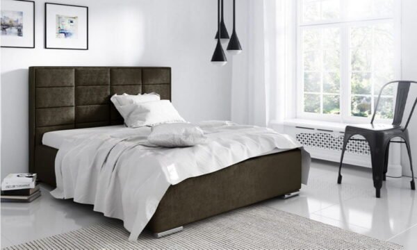 brown ibiza upholstered bed salsa fabric meble