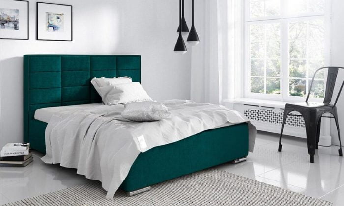 green ibiza upholstered bed salsa fabric meble