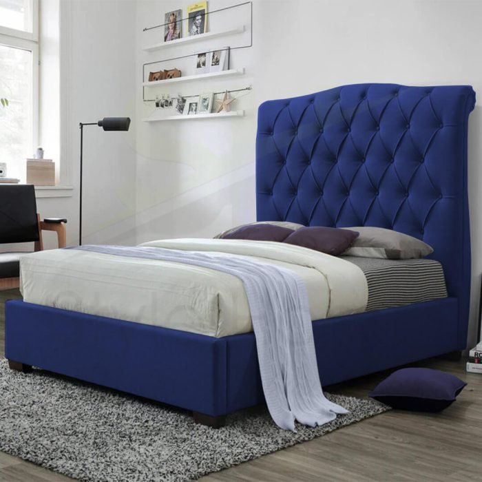 rolled top tufted bed 1