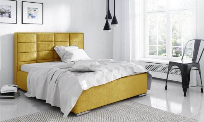 yellow ibiza upholstered bed salsa fabric meble