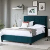 OCTIVA Upholstered Tufted Bed With Antique Headboard