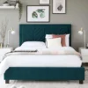 OCTIVA Upholstered Tufted Bed With Antique Headboard