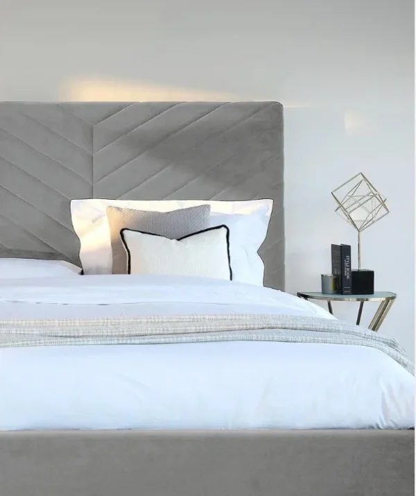 Leo Line tufted upholstered bed