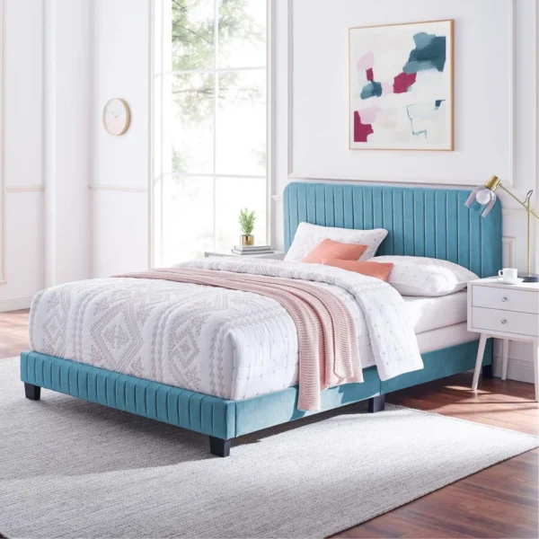 Modway Upholstered Bed With Mattress